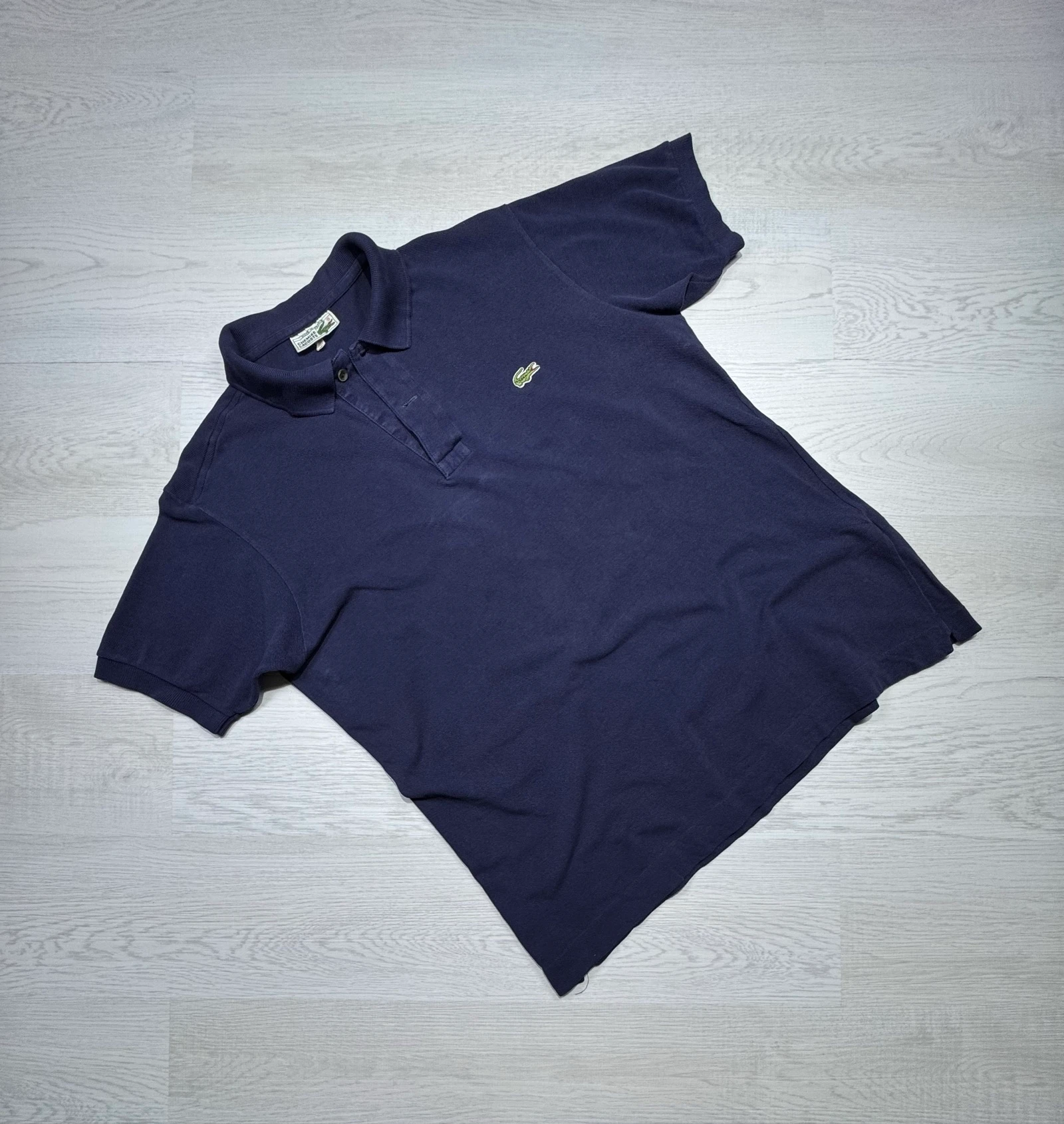 Lacoste Vintage Polo Shirt Made In France Navy Blue Size 4